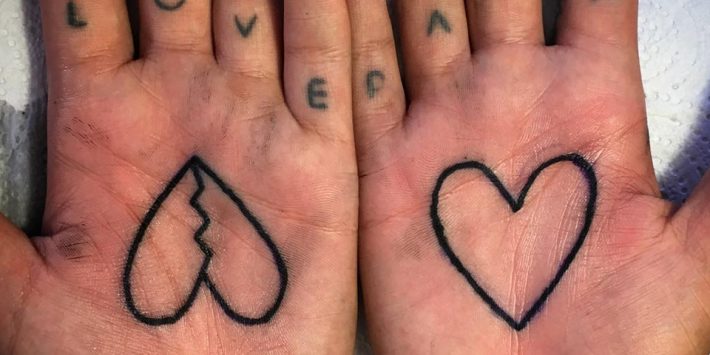 Hand Ink Palm Tattoo